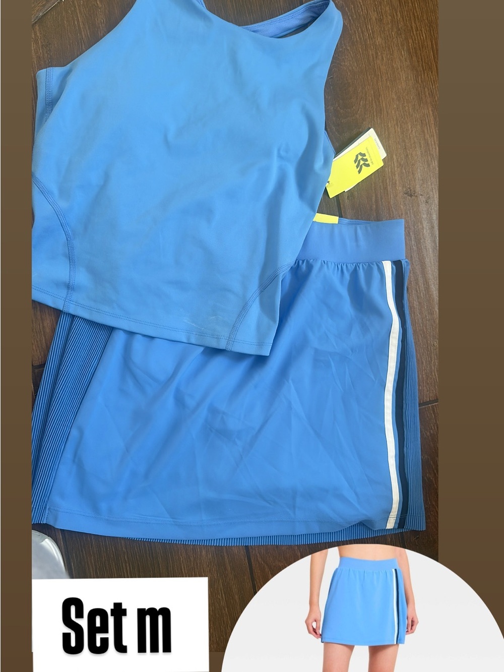 Blue Athletic Skort and tank top